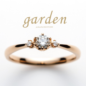 和歌山のピンクゴールドの婚約指輪Little garden