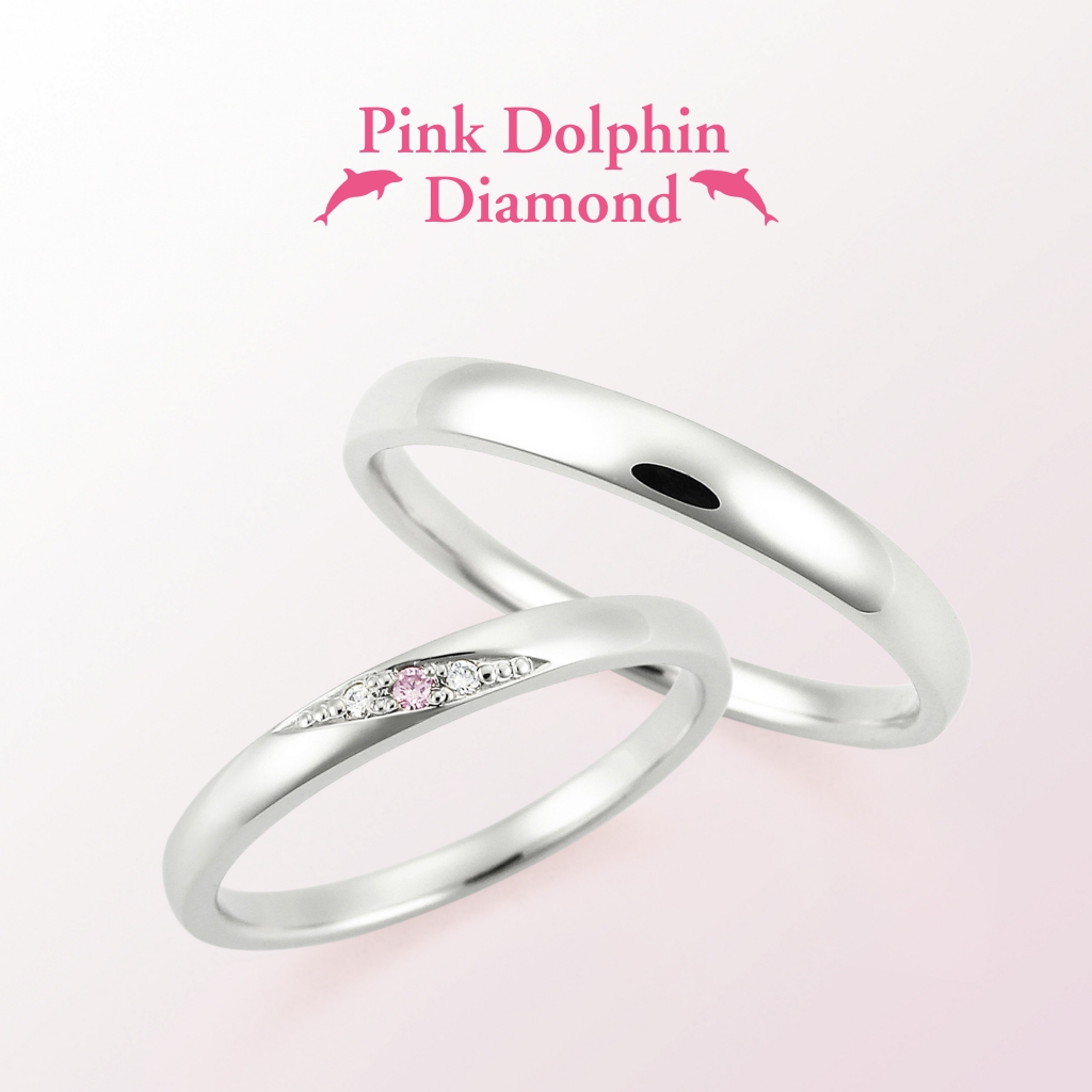 和歌山で探す10万円で揃う結婚指輪でピンクドルフィンダイヤモンド2