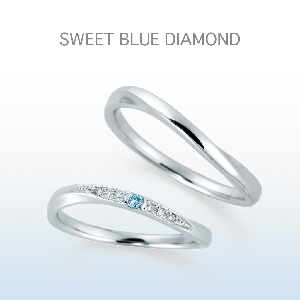 和歌山で探す10万円で揃う結婚指輪でスイートブルーダイヤモンド4