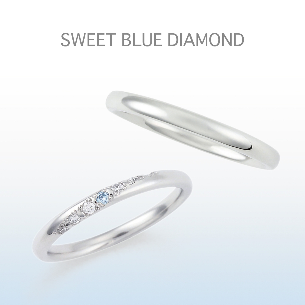 和歌山で探す10万円で揃う結婚指輪でスイートブルーダイヤモンド3