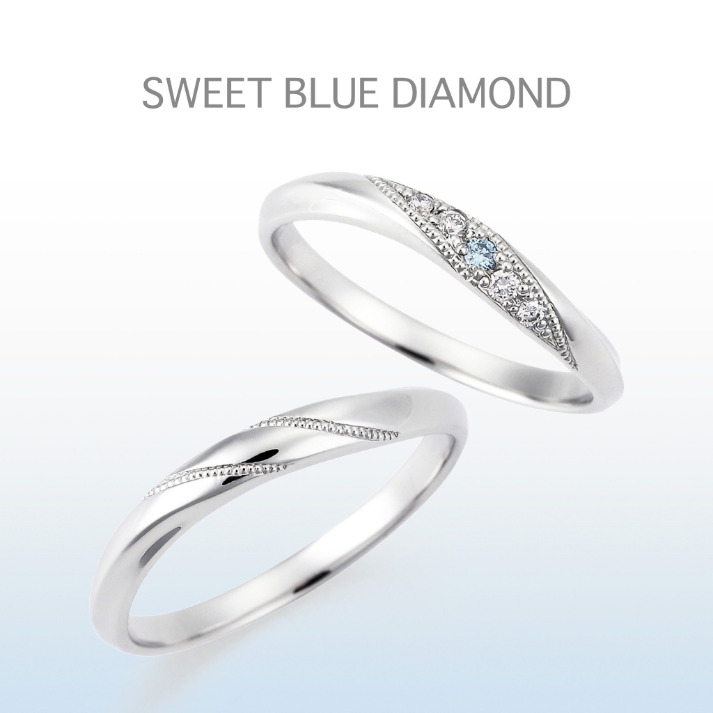 和歌山で10万円で揃う結婚指輪でスイートブルーダイヤモンド2