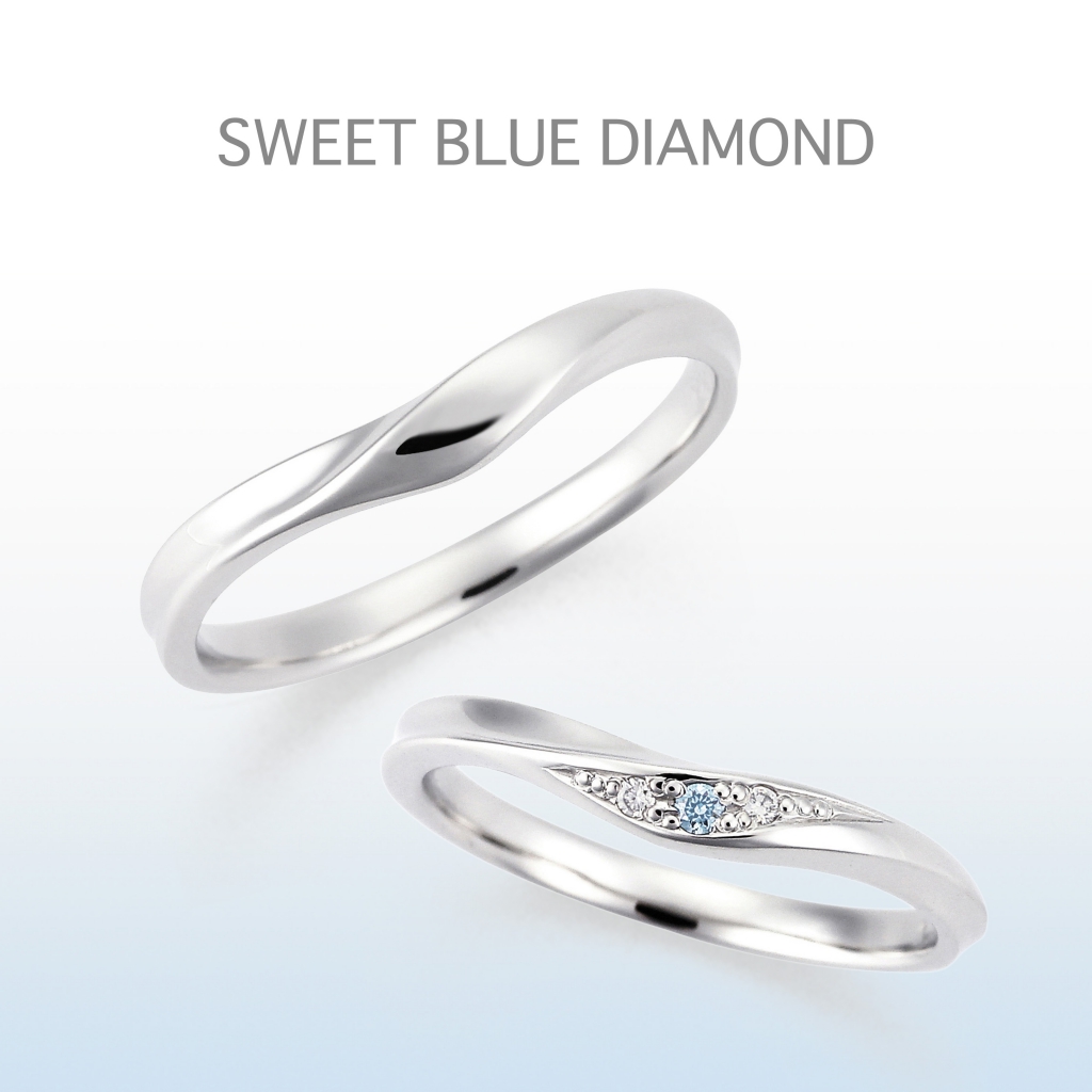 和歌山で探す10万円で揃う結婚指輪でスイートブルーダイヤモンド1