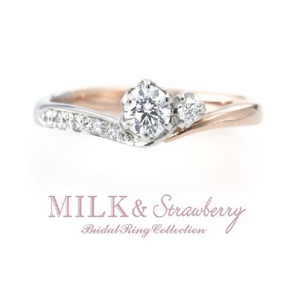 泉州でかわいい婚約指輪のミルク＆ストロベリー