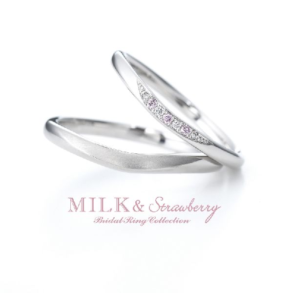 和歌山でかわいい結婚指輪のミルクアンドストロベリー