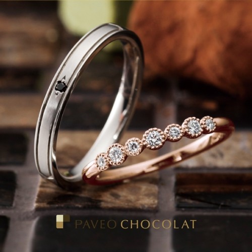 大阪で人気！アンティーク調のかわいいPaveo Chocolatの結婚指輪デザインBALLOON