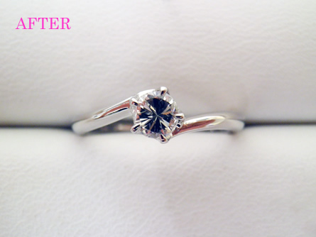 古いダイヤモンドの指輪を使いやすい婚約指輪へジュエリーリフォーム