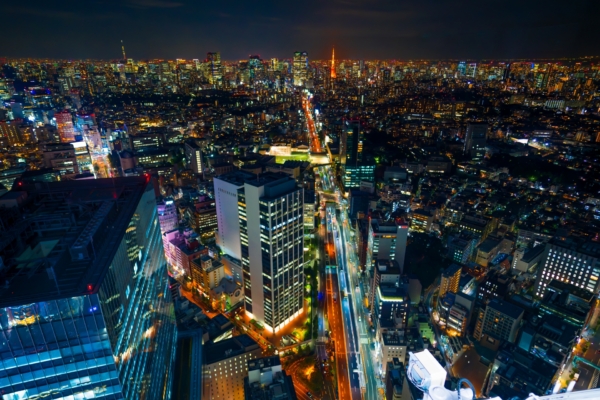 サプライズプロポーズに東京の夜景を一望！東京タワーでサプライズプリポーズ！渋谷方面写真