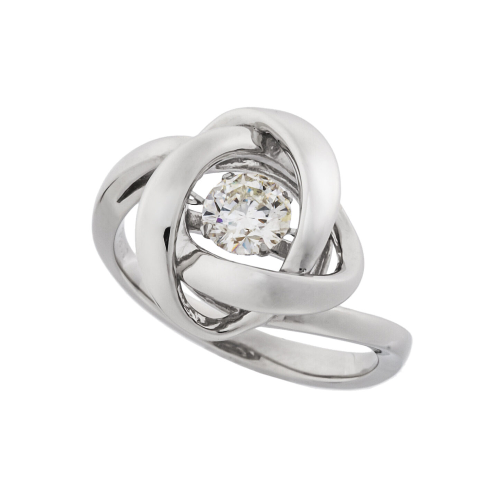 和歌山市で人気な一粒ダイヤモンドジュエリーのダンシングストーンの指輪デザイン