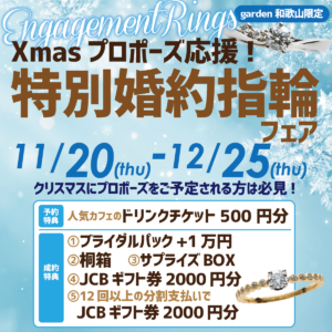 Xmasプロポーズ応援！特別ERフェア　11月20日(Thu)～12月25日(Thu)