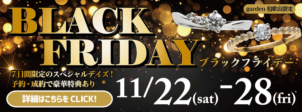 BLACK FRIDAY　11/22（Sat）～28（Fri）