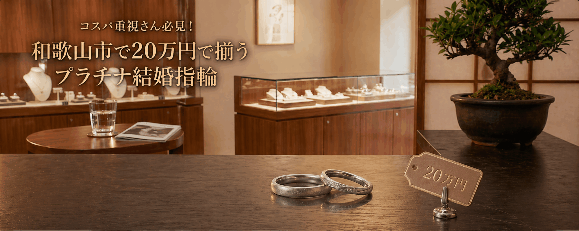 コスパ重視さん必見！和歌山市で20万円で揃うプラチナ結婚指輪特集！